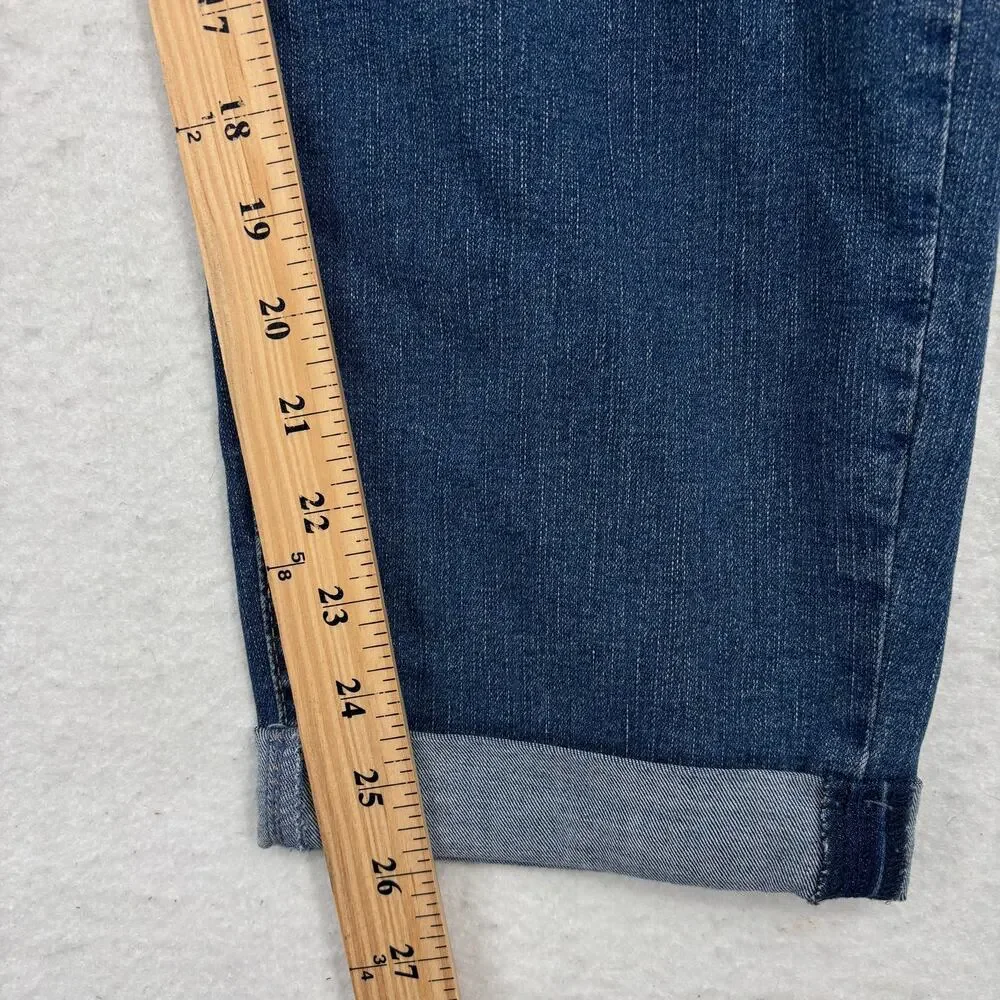 Levi Signature Slim Boyfriend Ankle Jeans Mid Rise Size 24 Stretch Denim Cuffed